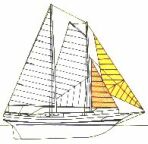 Schoner mit Fock- u. Gro&szlig;mast u. Kuttertakelung