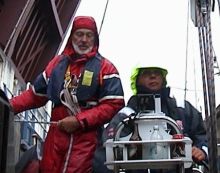 Rudi u. Hermann bei Sauwetter in der Schleuse